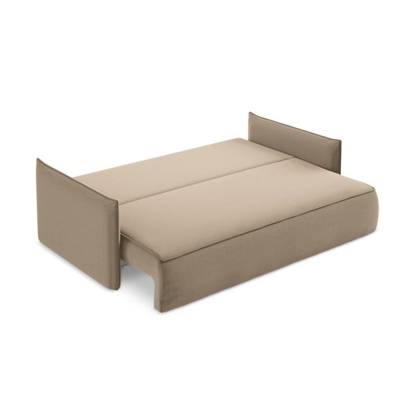 Svjetlo smeđa baršunasti sklopiva/s prostorom za odlaganje sofa 225 cm Hula – Makamii-image-4