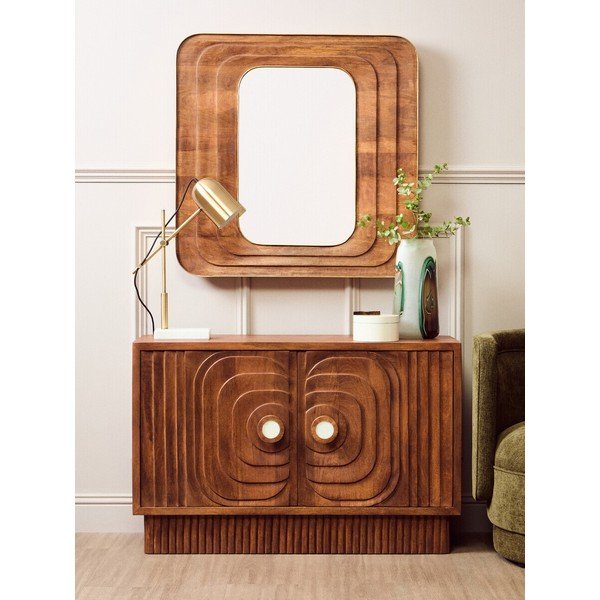 Komoda od masivnog manga u tamnoj prirodnoj boji 40x75x116 cm Sangar – Premier Housewares-image-1