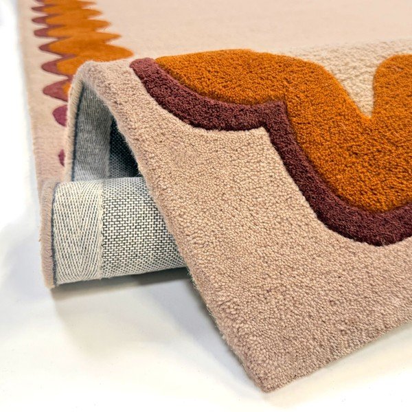 Narančasti/u prirodnoj boji ručno rađen vunen tepih 140x200 cm Wiggle Wool – Flair Rugs-image-4