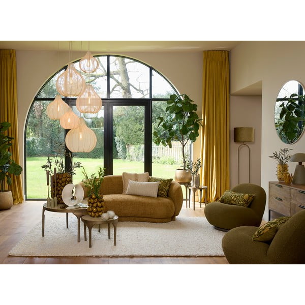 Bež viseća svjetiljka s tekstilnim sjenilom ø 50 cm Elati – Light & Living-image-1