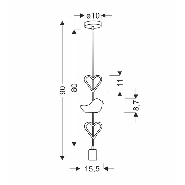 Bijelo-ružičasta dječja svjetiljka s metalnim sjenilom Single - Candellux Lighting-image-2