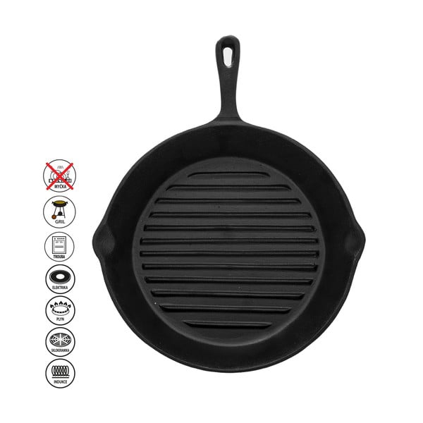 Grill tava od lijevanog željeza ø 24 cm Litina – Orion-image-4