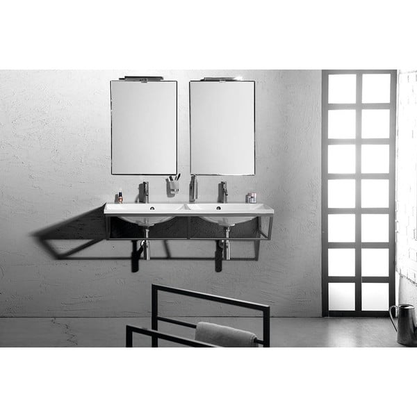 Crno željezno zidno postolje ispod umivaonika 120x20 cm Ska – Sapho-image-1