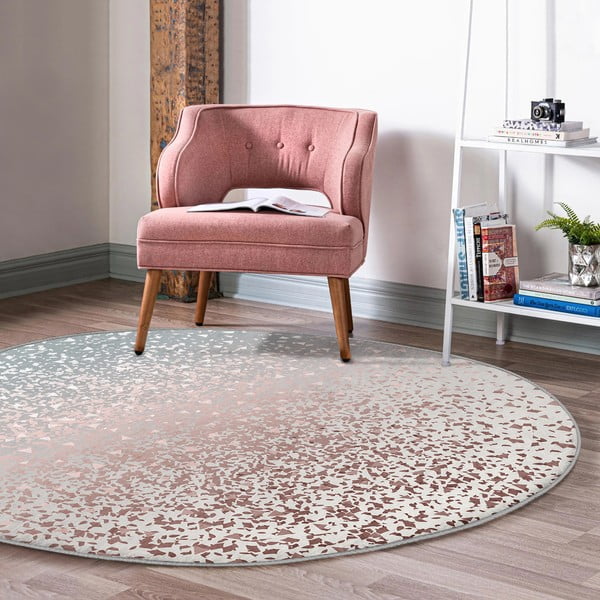 Sivi/u bakrenoj boji periv/pogodan za robotski usisavač okrugli tepih ø 100 cm Comfort – Mila Home-image-3