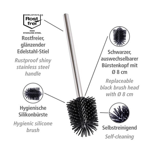 Zamjenska WC četka od nehrđajućeg čelika u sjajno srebrnoj boji Ø 8 cm – Wenko-image-3