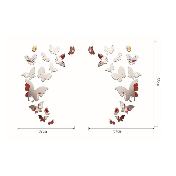 Set od 28 zrcalnih samoljepljivih naljepnica Ambiance Butterfly mirror stickers-image-3