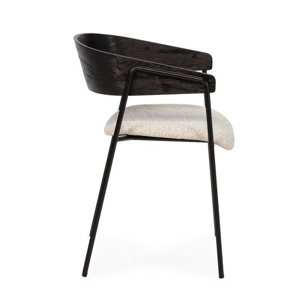 Crne/bež podstavljene blagovaonske stolice u setu s naslonima za ruke 2 kom Cora – MOME-image-3