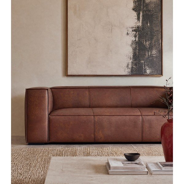 Konjak smeđa kožna sofa 227 cm Madame - Windsor & Co Sofas-image-3