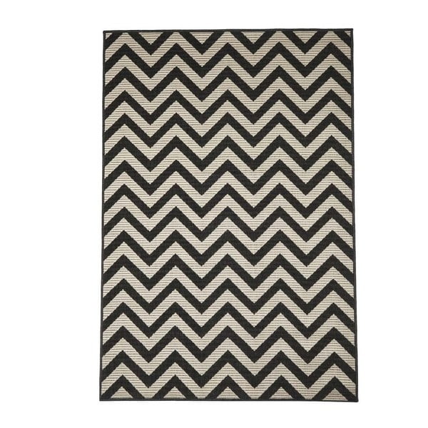 Crni vrlo izdržljiv tepih Webtappeti Zigzag, 160 x 230 cm