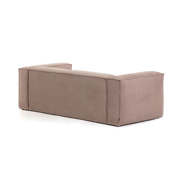 Ružičasta baršunasta garnitura Kave Home Blok, 240 cm-image-3