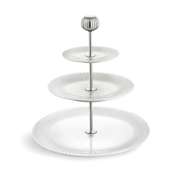 Bijeli porculanski etažer s tri nivoa Kähler Design Hammershoi Etagere, ⌀ 28 cm