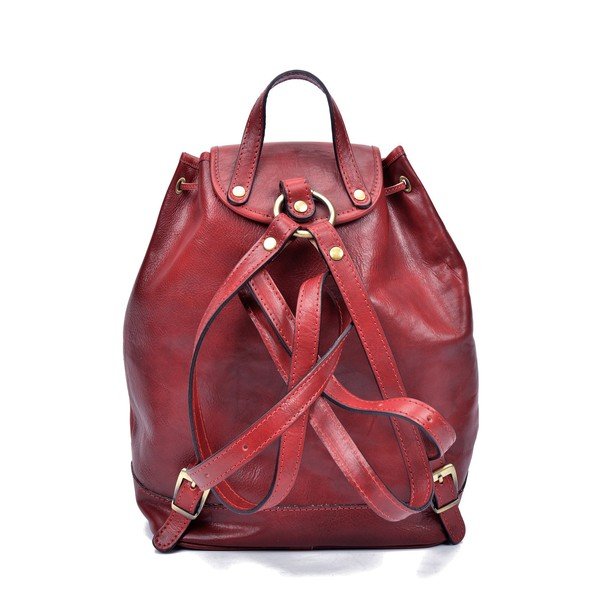 Crveni kožni ruksak Sofia Cardoni Cindy-image-1