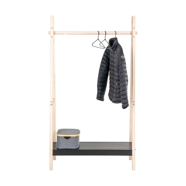 Crni stalak za odjeću od punog drveta paulovnije Torino - House Nordic-image-3