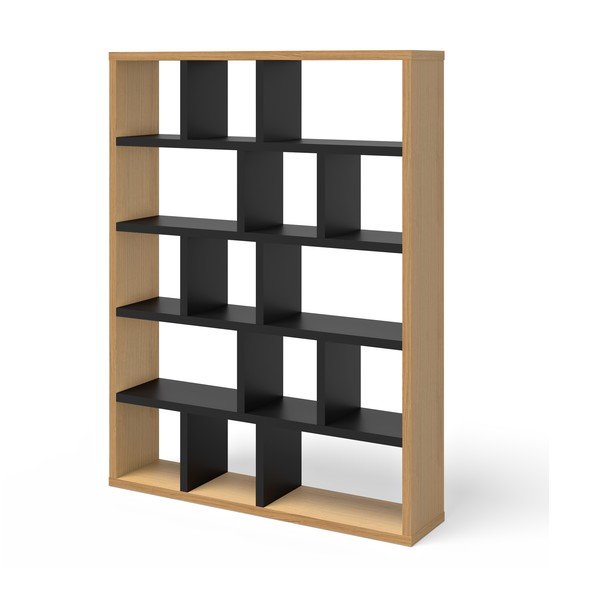 Crna/u prirodnoj boji biblioteka u dekoru hrasta 150x198 cm Berlin – TemaHome-image-3