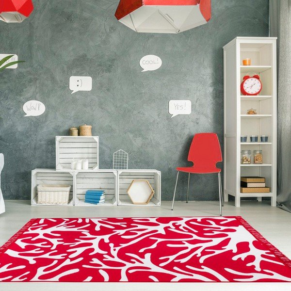 Crveni i bijeli dvostrani tepih Coral Reef, 120 x 180 cm-image-1