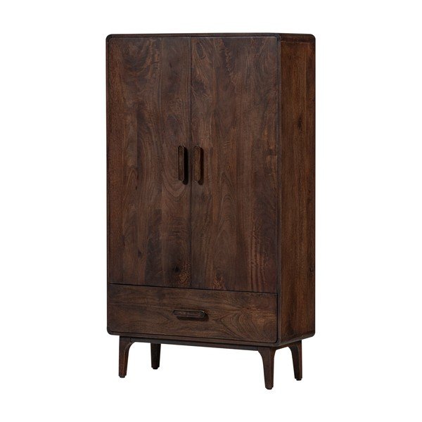 Ormarić od masivnog manga u tamnoj prirodnoj boji 85x150x35 cm Liya – WOOOD