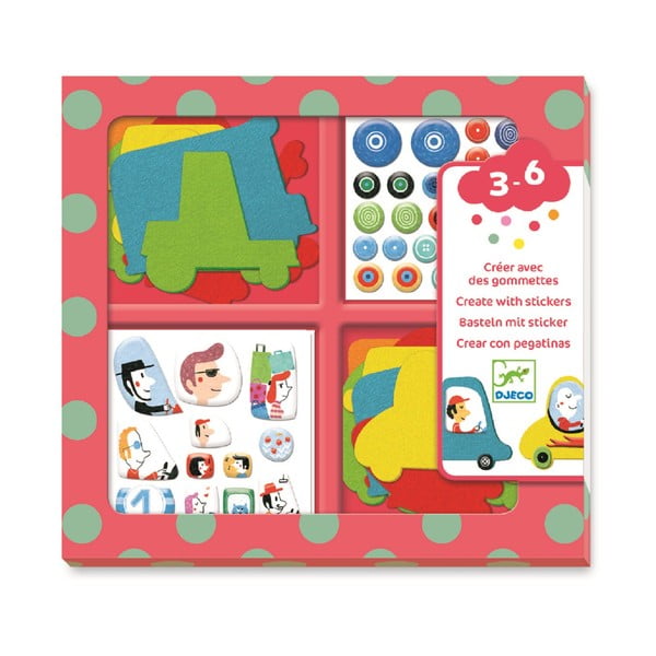 Set dječjih samoljepljivih naljepnica Djeco Autići-image-2