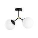 Crno-bijela stropna svjetiljka sa staklenim sjenilom 15x44 cm Damar – Opviq lights