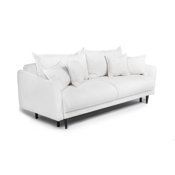 Bijela sklopiva/s prostorom za odlaganje sofa od samta 215 cm Bjork – Bonami Selection-image-3