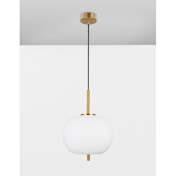Bijela/mjedena staklena viseća svjetiljka ø 30 cm Lato – Nova Luce-image-4