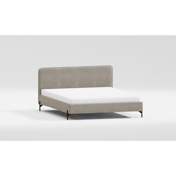 Svjetlo smeđi tapecirani krevet s podnicom 90x200 cm Barker – Ropez-image-3