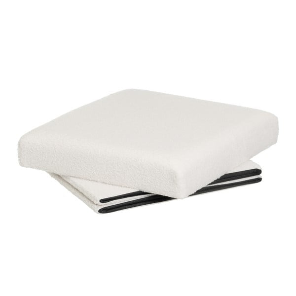 Bijeli tabure od bouclé tkanine Ecru – Casa Selección-image-2