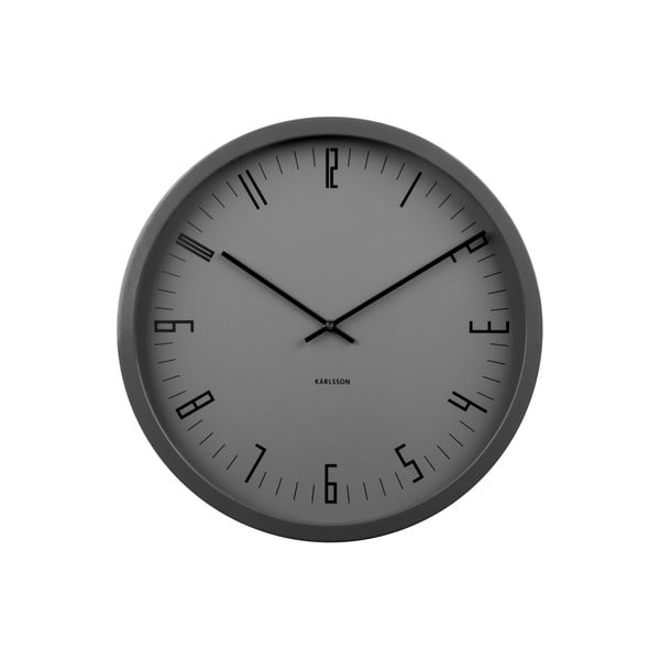 Gray Clock Present Time Cased Index