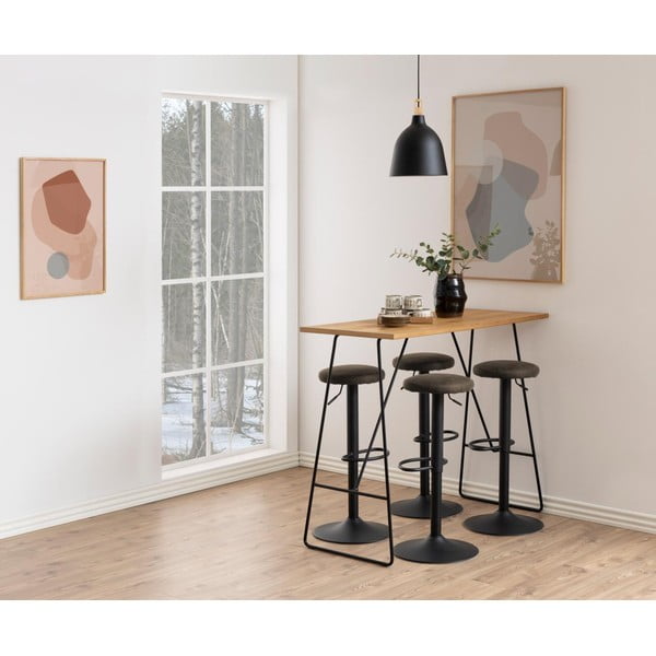 Siva podstavljena barska stolica podesive visine (visine sjedala 62 cm) Finch – Actona-image-2