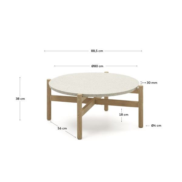 Okrugli vrtni stol s teraco pločom stola ø 88,5 cm Pola – Kave Home-image-4