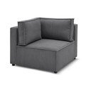 Tamno siva modularna sjedeća garnitura od samta (promjenjiva) Nihad modular – Bobochic Paris