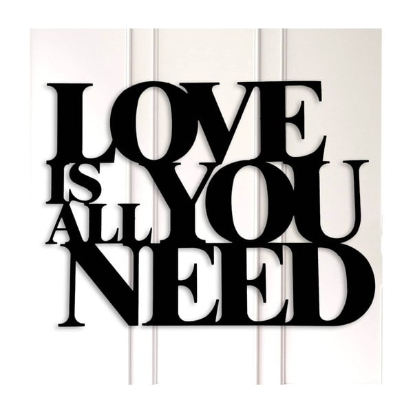 Crni zidni ukras Love Is All You Need