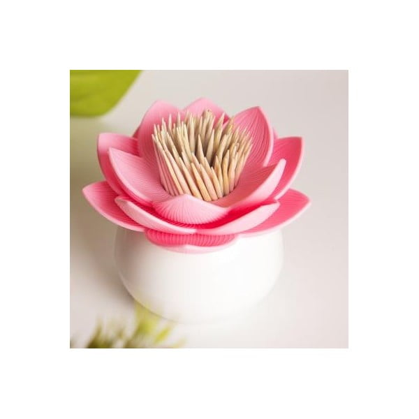 KVALITETNI Lotus držač čačkalice za čačkalice, bijelo-ružičasti