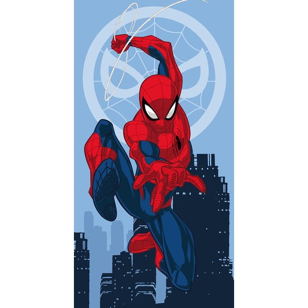 Crveni/plavi pamučan dječji ručnik 70x140 cm Spider-man "Jump" – Jerry Fabrics