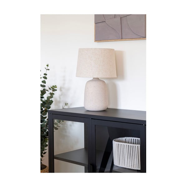 Krem stolna lampa s tekstilnim sjenilom (visina 47 cm) Croft – House Nordic-image-1