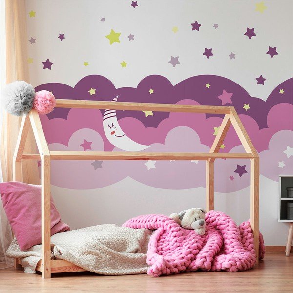 Zidna samoljepljiva naljepnica Ambiance Scandinavian Clouds Starry Sky-image-1