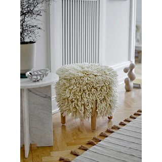 Krem ručno rađena staza od mješavine pamuka 75x245 cm Avino – Bloomingville