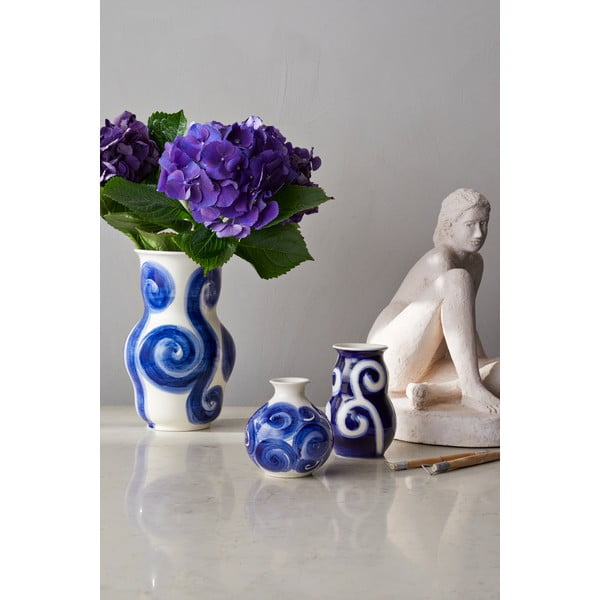 Plava ručno oslikana vaza od kamenine Tulle – Kähler Design-image-4