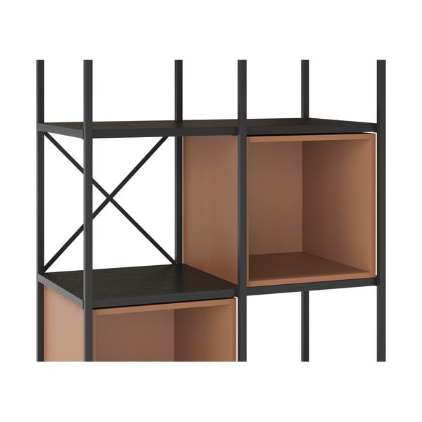 Crna/ciglasta biblioteka 71x179 cm Anya – Marckeric-image-4