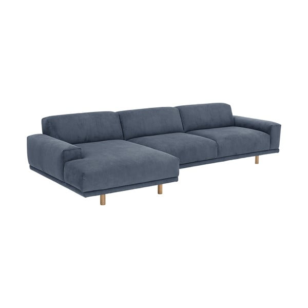 Plava baršunasta kutna garnitura Max Winzer Penelope, lijevi kut-image-3