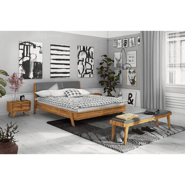 Bračni krevet od hrastovog drveta 200x200 cm Retro 1 - The Beds-image-4