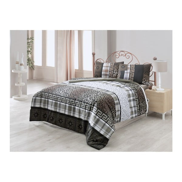 Posteljina za bračne krevete s plahtama i 2 jastučnice Leopard, 200 x 220 cm
