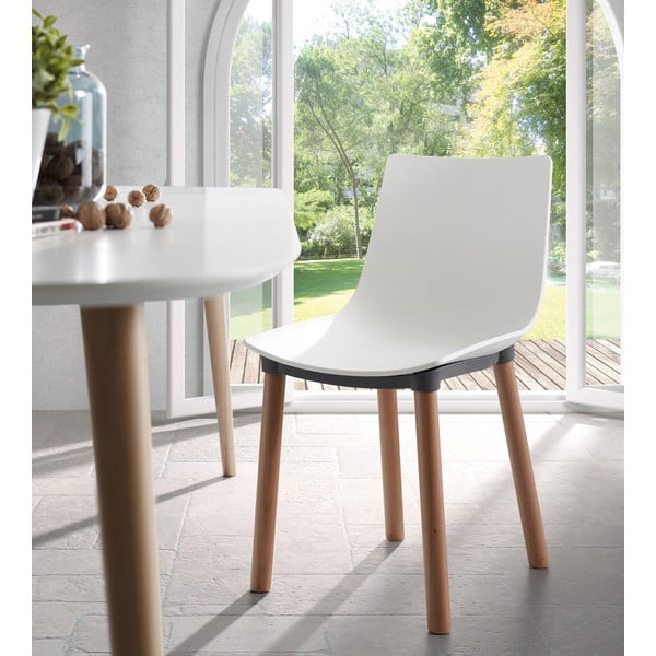 Bijeli proširiv blagovaonski stol s bijelom pločom stola 100x160 cm Oqui – Kave Home-image-3