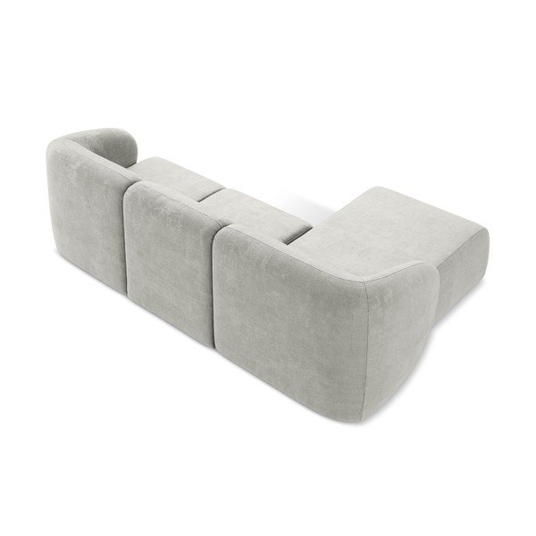 Svijetlo siva kutna garnitura od šenila (s lijevim kutom/s ležaljkom) Lani – Makamii-image-3