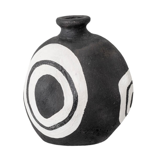 Crna ukrasna vaza od terakote Bloomingville Mika, visina 14 cm