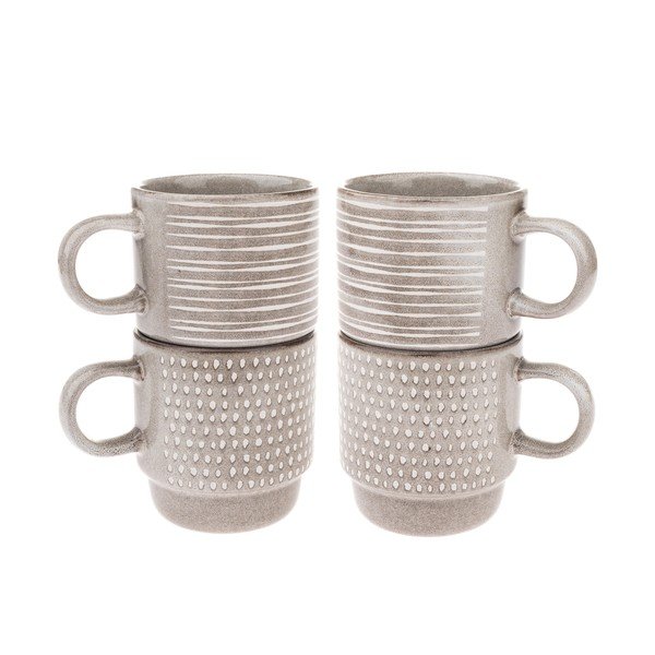 Svjetlo smeđe keramičke šalice u setu 4 kom 290 ml – Dakls