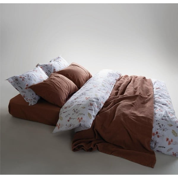 Bijela posteljina za krevet za jednu osobu od renforce pamuka 140x200 cm Floral Dance Autumn – Mila Home Luxury-image-1