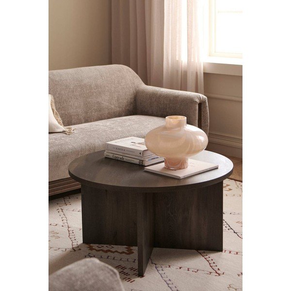 Smeđi okrugao stolić za kavu od MDF-a ø 85 cm Poppy – Ellos Home-image-2