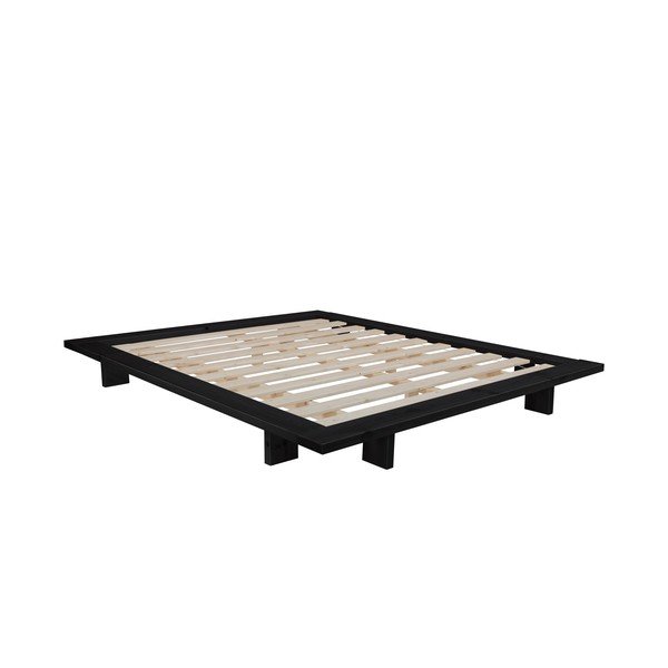 Bračni krevet od borovine s madracem Karup Design Japan Double Latex Black/Black, 160 x 200 cm-image-3