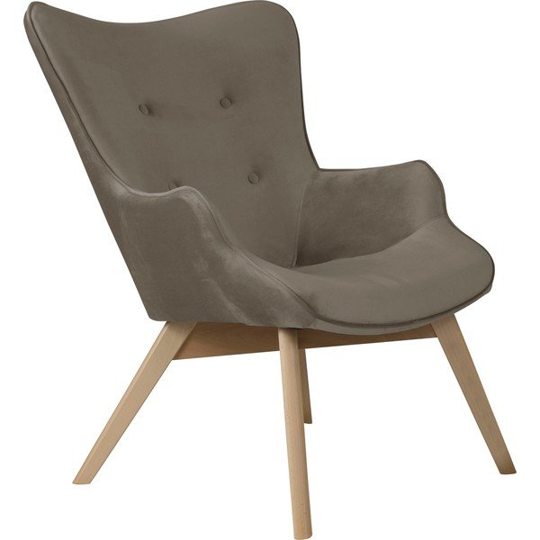 Svjetlo smeđa baršunasta fotelja Niko – Ropez