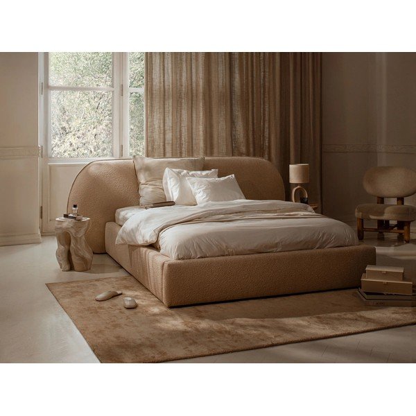 Tamno sivi tapecirani bračni krevet s prostorom za odlaganje s podnicom 160x200 cm Ovalo – Micadoni -image-1